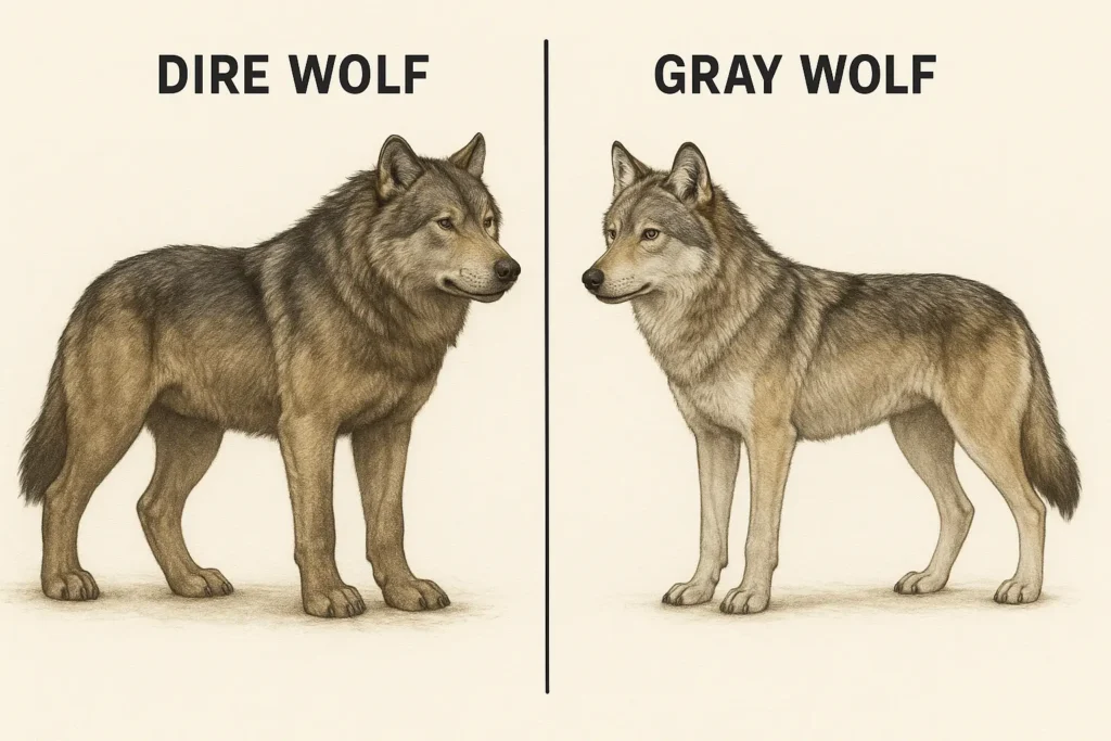 Dire wolf - dire wolf vs gray wolf
while dire wolves and gray wolves are alike in appearance, they have a lot of significant differential factor. 
